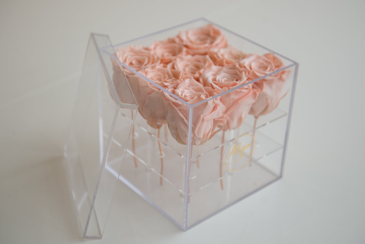 9 Forever Roses Acrylic Box - Miya Fleuriste - samedaydelivery