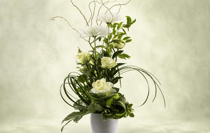 Elegant White Sympathy Arrangement floral tribute