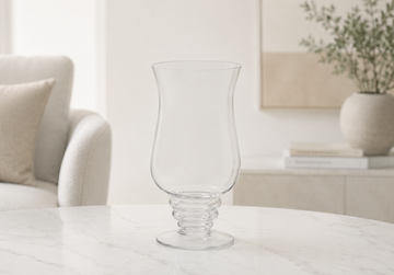 Pedestal Curved Open Glass Vase