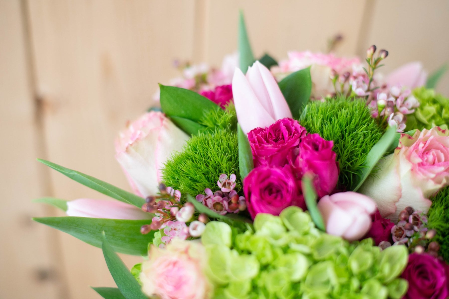 Sparkling Pink & Green Bouquet - Miya Fleuriste - samedaydelivery