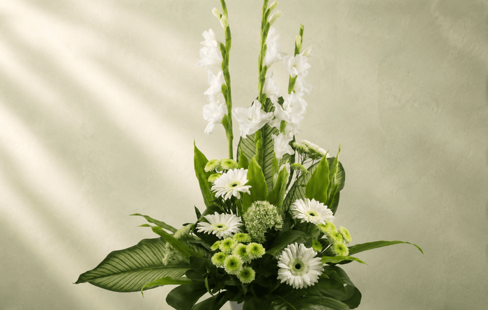 White Sympathy Flower Arrangement floral tribute