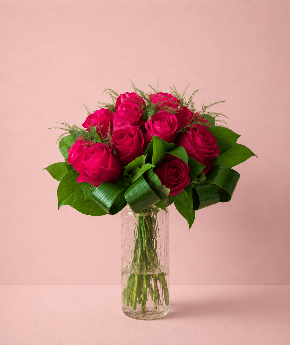 Hot Pink Rose Bouquet - Miya Fleuriste - samedaydelivery