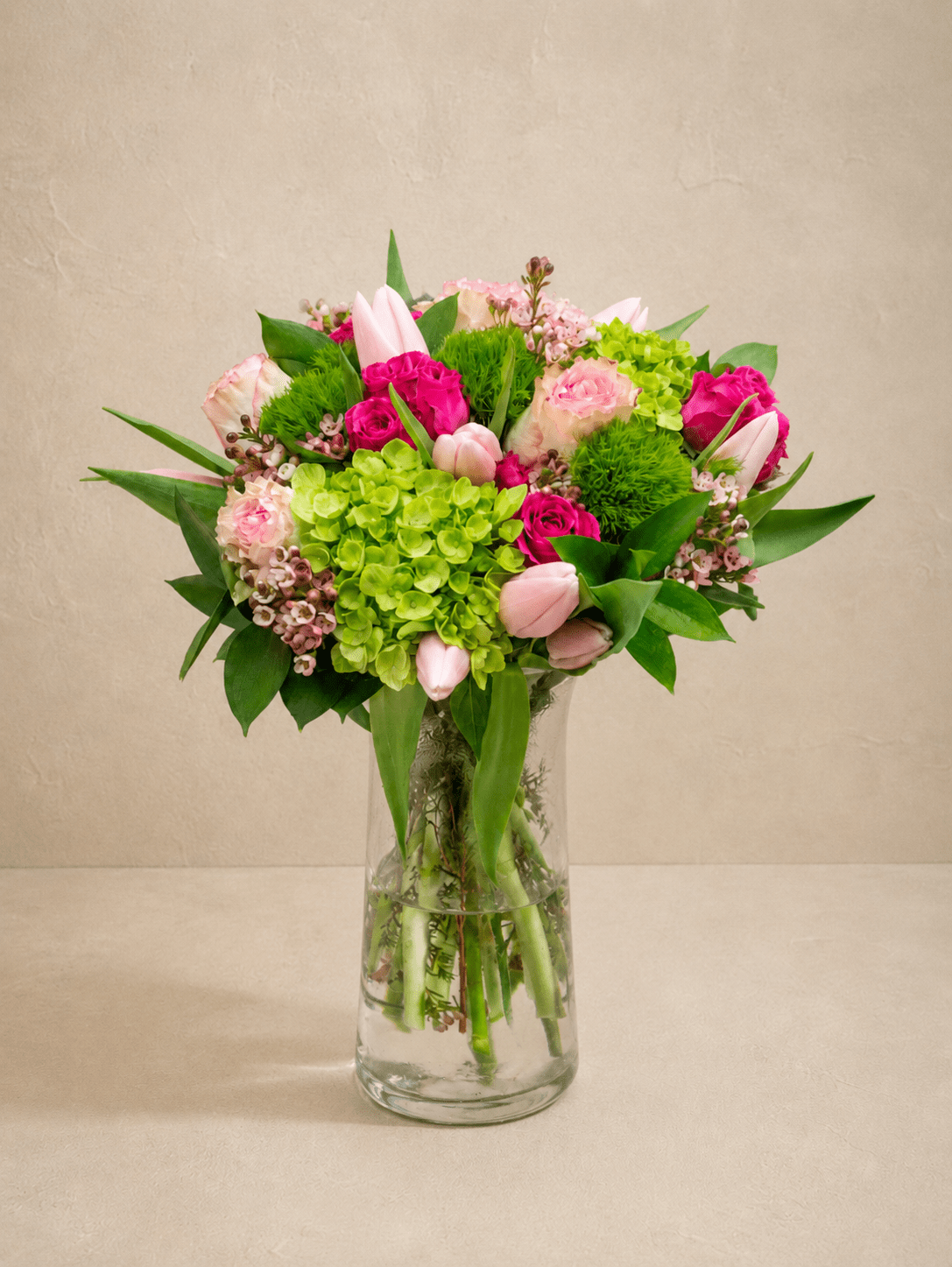 Sparkling Pink & Green Bouquet - Miya Fleuriste - samedaydelivery