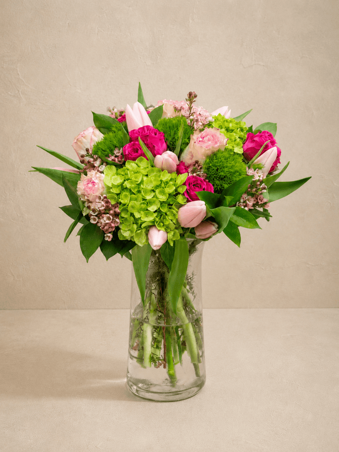 Sparkling Pink & Green Bouquet - Miya Fleuriste - samedaydelivery